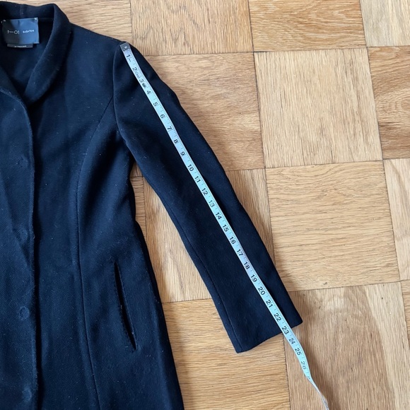 Aritzia Babaton Size 2 Wool Cashmere Blend Coat Snap Down Black - Picture 8 of 10